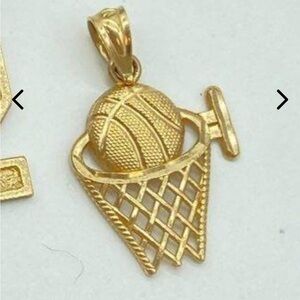 10k solid gold basketball hoop charm